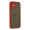 Mey İthalat®   iPhone 12 Mini Kılıf Montreal Silikon Kapak - Kırmızı