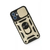 Mey İthalat®   iPhone 12 Mini Kılıf Pars Lens Yüzüklü Silikon - Gold