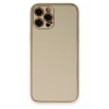 Mey İthalat®   iPhone 12 Pro Kılıf Coco Deri Silikon Kapak - Gold