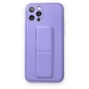 Mey İthalat®   iPhone 12 Pro Kılıf Coco Deri Standlı Kapak - Koyu Lila