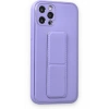 Mey İthalat®   iPhone 12 Pro Kılıf Coco Deri Standlı Kapak - Koyu Lila
