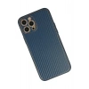 Mey İthalat®   iPhone 12 Pro Kılıf Coco Karbon Silikon - Mavi