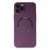 Mey İthalat®   iPhone 12 Pro Kılıf Jack Magneticsafe Lens Silikon - Mürdüm