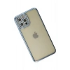 Mey İthalat®   iPhone 12 Pro Kılıf Joke Taşlı Silikon - Mavi