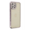 Mey İthalat®   iPhone 12 Pro Kılıf Joke Taşlı Silikon - Mor