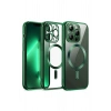 Mey İthalat®   iPhone 12 Pro Kılıf Kross Magneticsafe Kapak - Koyu Yeşil
