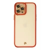 Mey İthalat®   iPhone 12 Pro Kılıf Liva Lens Silikon - Kırmızı