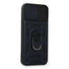 Mey İthalat®   iPhone 12 Pro Kılıf Pars Lens Yüzüklü Silikon - Lacivert