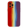Mey İthalat®   iPhone 12 Pro Max Kılıf Ebruli Lansman Silikon - Kırmızı-Mor