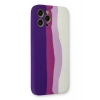 Mey İthalat®   iPhone 12 Pro Max Kılıf Ebruli Lansman Silikon - Mor-Beyaz