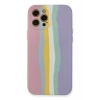 Mey İthalat®   iPhone 12 Pro Max Kılıf Ebruli Lansman Silikon - Pembe-Lila