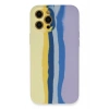 Mey İthalat®   iPhone 12 Pro Max Kılıf Ebruli Lansman Silikon - Sarı-Lila