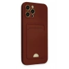 Mey İthalat®   iPhone 12 Pro Max Kılıf Kelvin Kartvizitli Silikon - Bordo