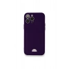 Mey İthalat®   iPhone 12 Pro Max Kılıf Kelvin Kartvizitli Silikon - Derin Mor