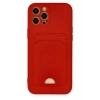 Mey İthalat®   iPhone 12 Pro Max Kılıf Kelvin Kartvizitli Silikon - Kırmızı