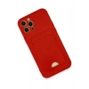 Mey İthalat®   iPhone 12 Pro Max Kılıf Kelvin Kartvizitli Silikon - Kırmızı