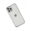 Mey İthalat®   iPhone 12 Pro Max Kılıf  Lensli Silikon - Gümüş