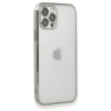 Mey İthalat®   iPhone 12 Pro Max Kılıf  Lensli Silikon - Gümüş