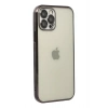 Mey İthalat®   iPhone 12 Pro Max Kılıf  Lensli Silikon - Siyah