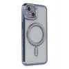 Mey İthalat®   iPhone 13 Kılıf Joke Simli Magneticsafe Kılıf - Mavi