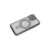 Mey İthalat®   iPhone 13 Kılıf Joke Simli Magneticsafe Kılıf - Siyah