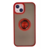 Mey İthalat®   iPhone 13 Kılıf Montreal Yüzüklü Silikon Kapak - Kırmızı