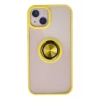 Mey İthalat®   iPhone 13 Kılıf Montreal Yüzüklü Silikon Kapak - Sarı
