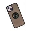 Mey İthalat®   iPhone 13 Kılıf Montreal Yüzüklü Silikon Kapak - Siyah