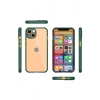 Mey İthalat®   iPhone 13 Mini Kılıf Miami Şeffaf Silikon - Koyu Yeşil