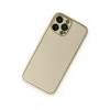 Mey İthalat®   iPhone 13 Pro Kılıf Coco Deri Silikon Kapak - Gold