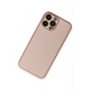 Mey İthalat®   iPhone 13 Pro Kılıf Coco Deri Silikon Kapak - Pembe