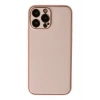 Mey İthalat®   iPhone 13 Pro Kılıf Coco Deri Silikon Kapak - Pudra