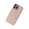 Mey İthalat®   iPhone 13 Pro Kılıf Coco Deri Silikon Kapak - Pudra