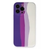 Mey İthalat®   iPhone 13 Pro Kılıf Ebruli Lansman Silikon - Mor-Beyaz