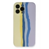 Mey İthalat®   iPhone 13 Pro Kılıf Ebruli Lansman Silikon - Sarı-Lila