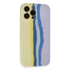 Mey İthalat®   iPhone 13 Pro Kılıf Ebruli Lansman Silikon - Sarı-Lila