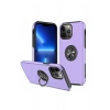 Mey İthalat®   iPhone 13 Pro Kılıf Elit Yüzüklü Kapak - Mor