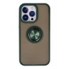 Mey İthalat®   iPhone 13 Pro Kılıf Montreal Yüzüklü Silikon Kapak - Yeşil