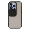 Mey İthalat®   iPhone 13 Pro Kılıf Palm Buzlu Kamera Sürgülü Silikon - Siyah