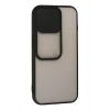 Mey İthalat®   iPhone 13 Pro Kılıf Palm Buzlu Kamera Sürgülü Silikon - Siyah