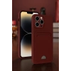 Mey İthalat®   iPhone 13 Pro Max Kılıf Kelvin Kartvizitli Silikon - Kırmızı