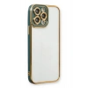 Mey İthalat®   iPhone 13 Pro Max Kılıf Liva Lens Silikon - Yeşil