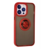 Mey İthalat®   iPhone 13 Pro Max Kılıf Montreal Yüzüklü Silikon Kapak - Kırmızı
