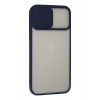 Mey İthalat®   iPhone 13 Pro Max Kılıf Palm Buzlu Kamera Sürgülü Silikon - Lacivert