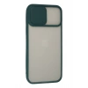 Mey İthalat®   iPhone 13 Pro Max Kılıf Palm Buzlu Kamera Sürgülü Silikon - Yeşil