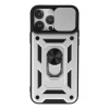 Mey İthalat®   iPhone 13 Pro Max Kılıf Pars Lens Yüzüklü Silikon - Gümüş