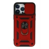 Mey İthalat®   iPhone 13 Pro Max Kılıf Pars Lens Yüzüklü Silikon - Kırmızı
