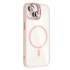 Mey İthalat®   iPhone 13 Remim Lensli Magsafe Standlı Kapak - Pembe
