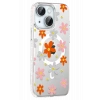 Mey İthalat®   iPhone 14 Floral Magsafe Kapak - Turuncu
