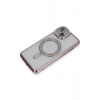 Mey İthalat®   iPhone 14 Kılıf Joke Simli Magneticsafe Kılıf - Pembe